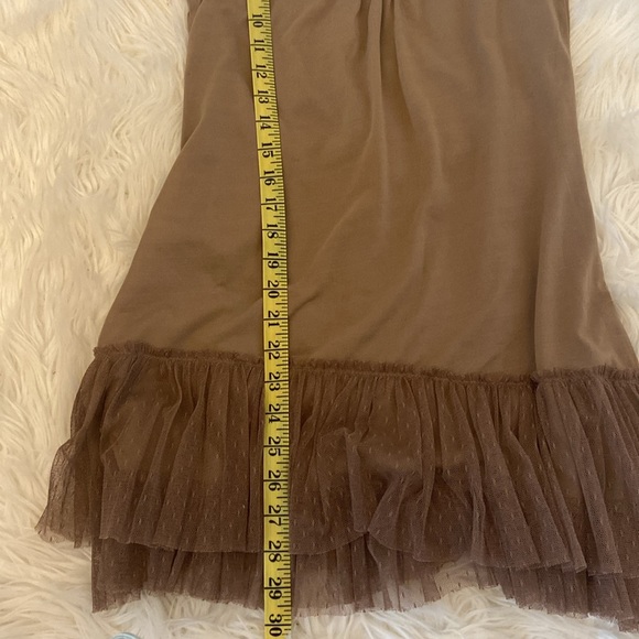 Altar'd State Womens Lace Top and Sleeve Boho Dress Brown Polka Dot Tulle Size S - Picture 12 of 12